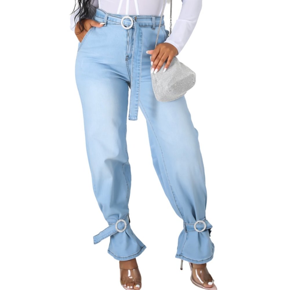 Hint of Bling Mom Jeans